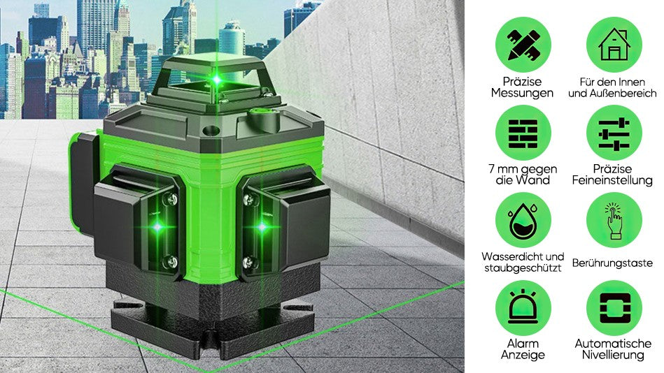 Precision 4D Nivelliergerät Kreuzlinienlaser